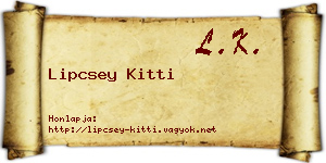 Lipcsey Kitti névjegykártya