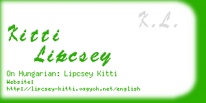 kitti lipcsey business card